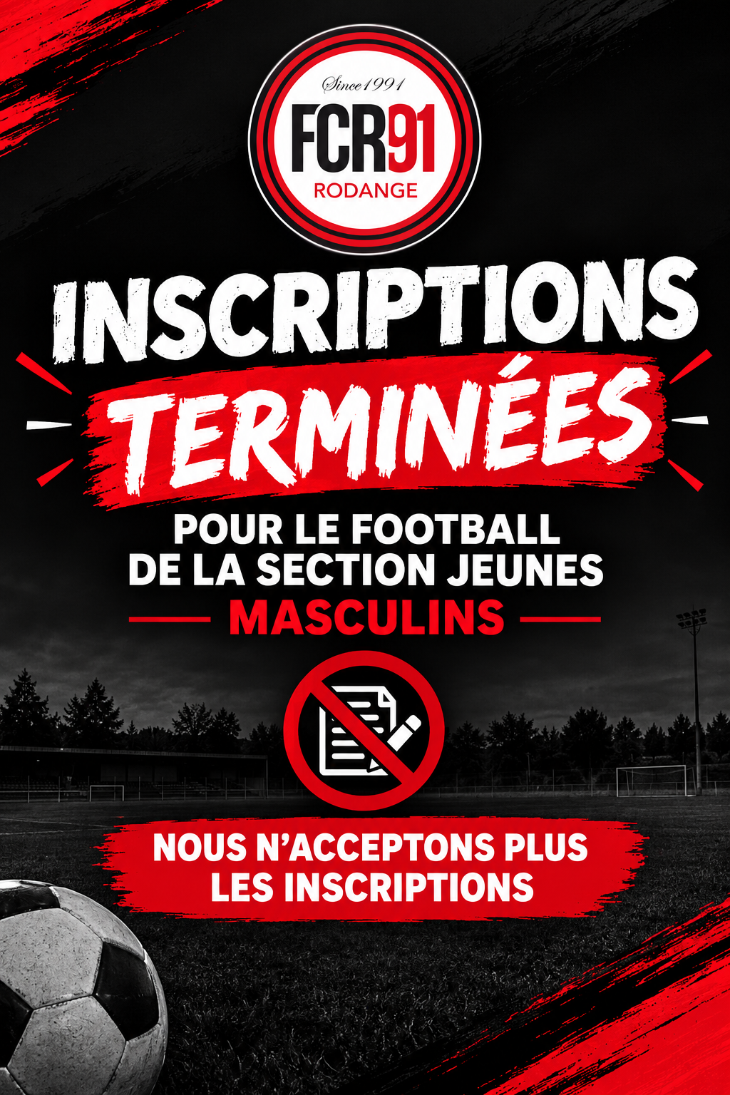 Inscriptions terminées 