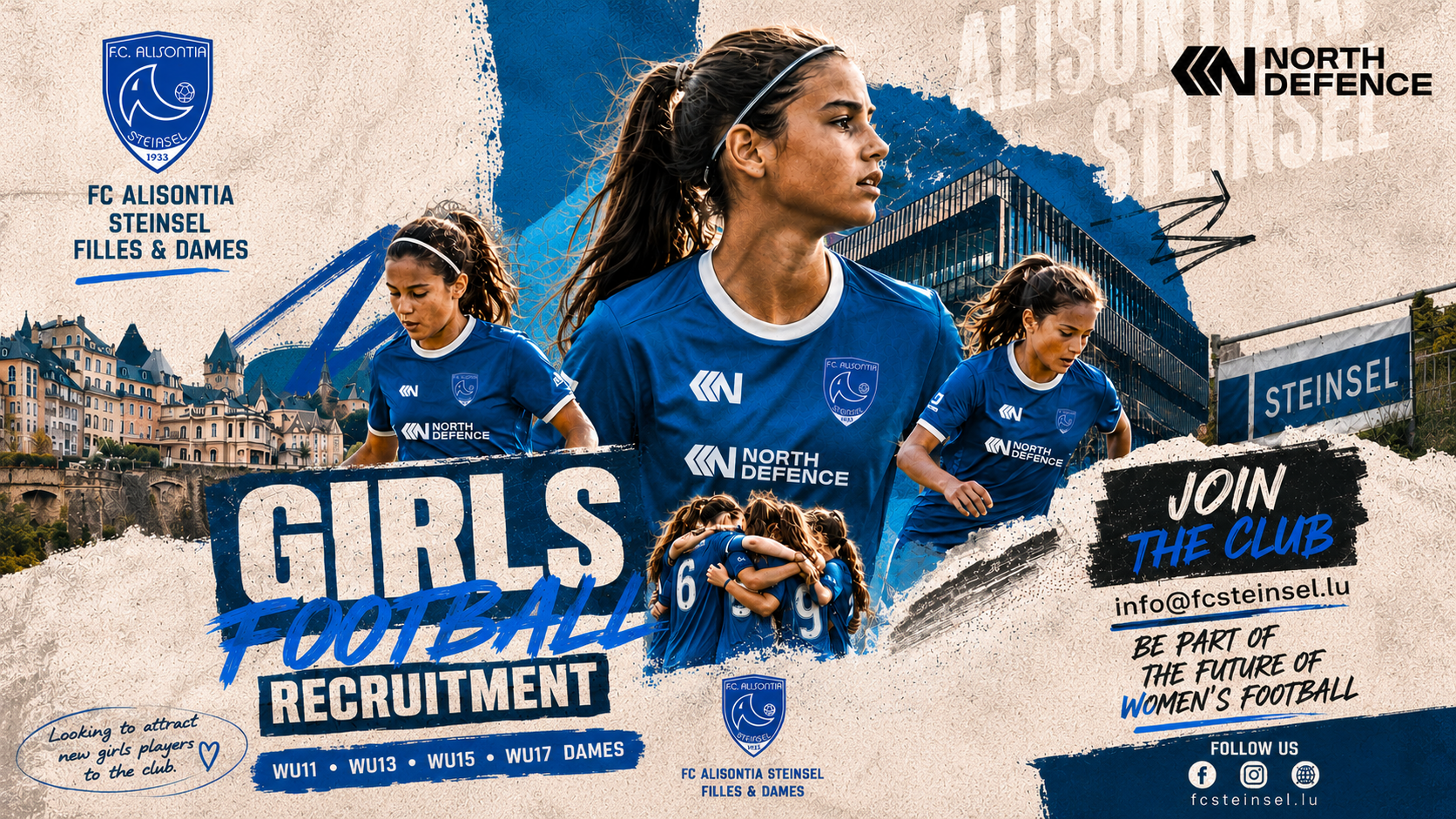 FC Alisontia Steinsel lance sa campagne de recrutement : Filles & Dames recherchées !
