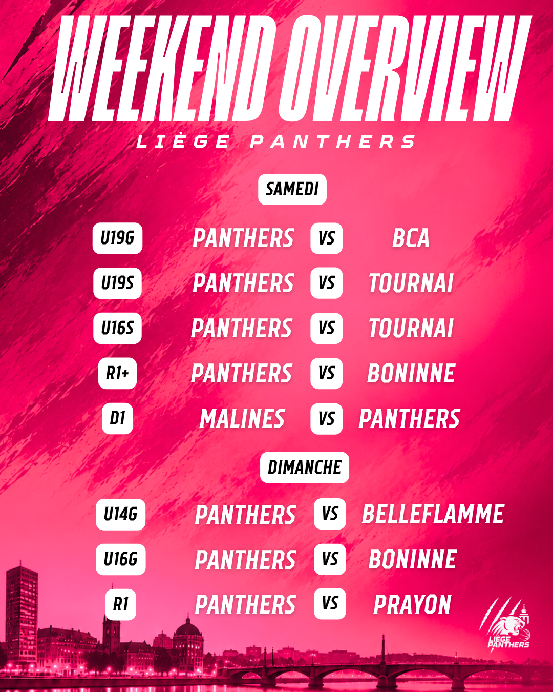 Le programme du weekend ! 