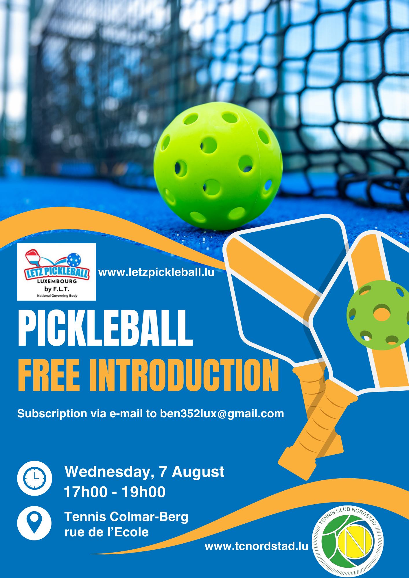 Pickleball - Gratis Initiatioun