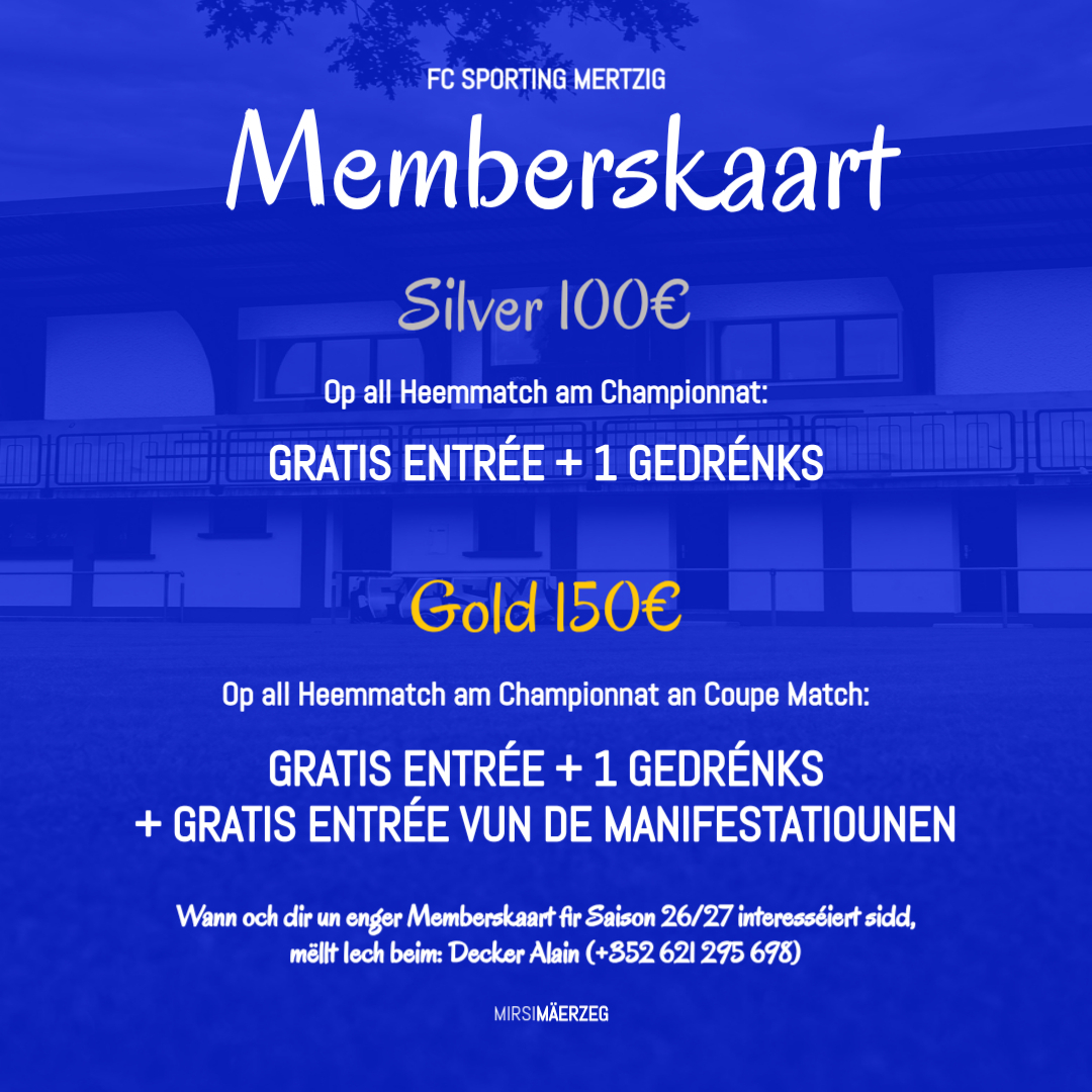 Memberskaart Saison 2026/2027