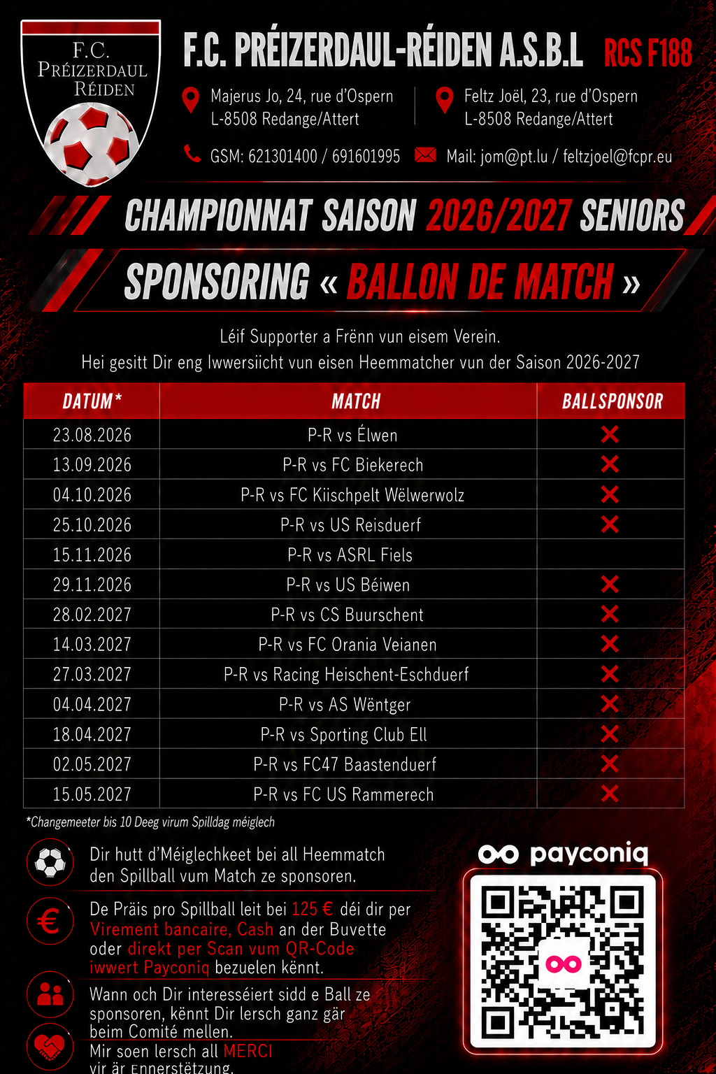 Ballsponsoring Saison 2026-2027