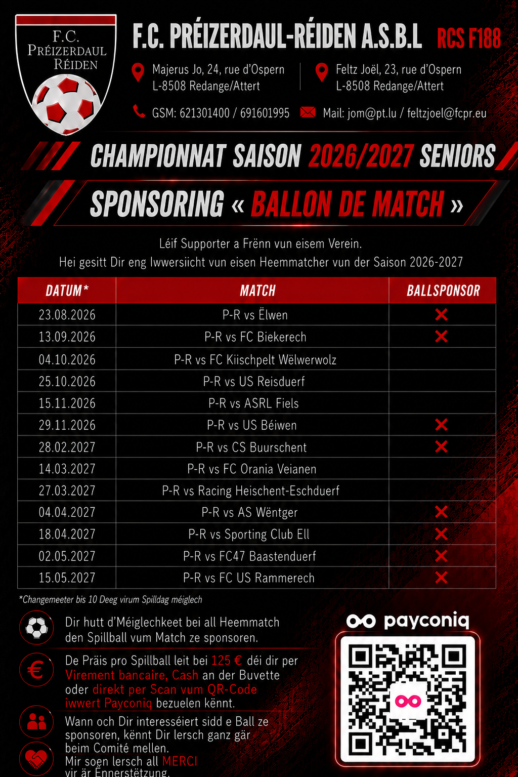 Ballsponsoring Saison 2026-2027
