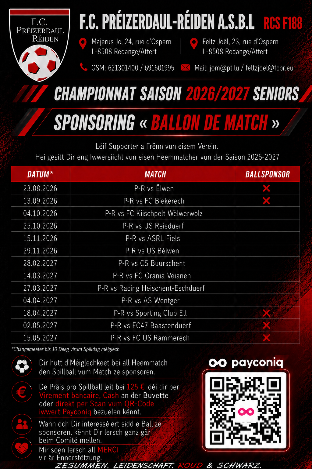 Ballsponsoring Saison 2026-2027