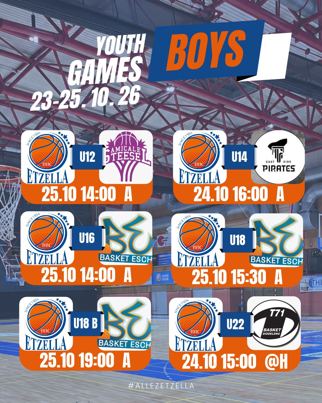 Upcoming Youth Games - 24 and 25. October 2026