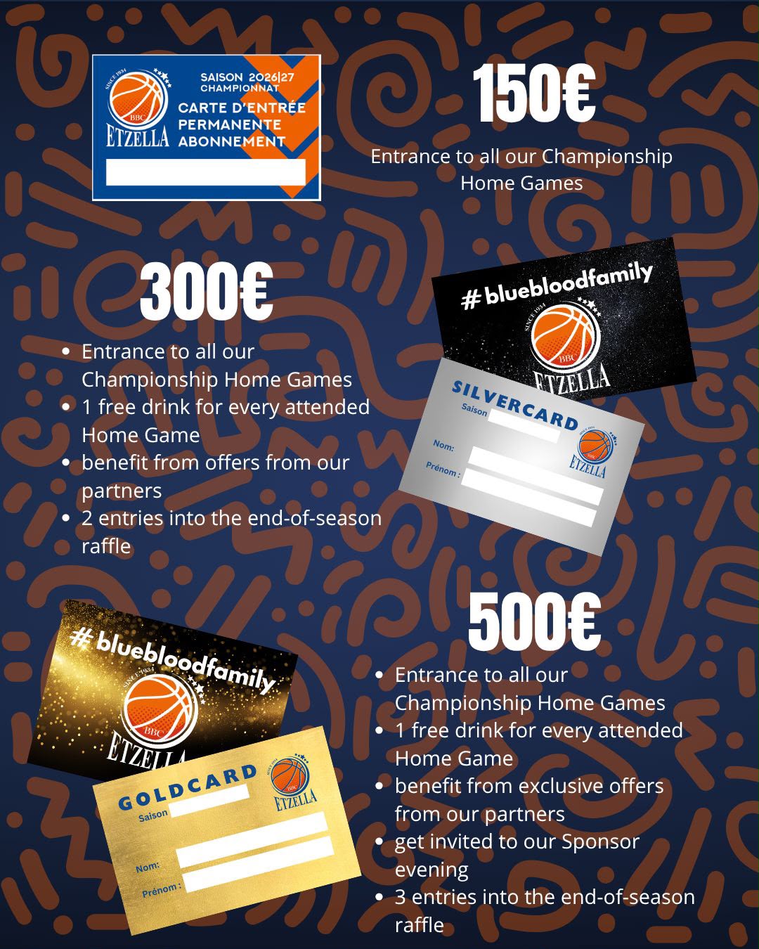 GOLD - SILVER Memberschaft oder eng Dauerkaart