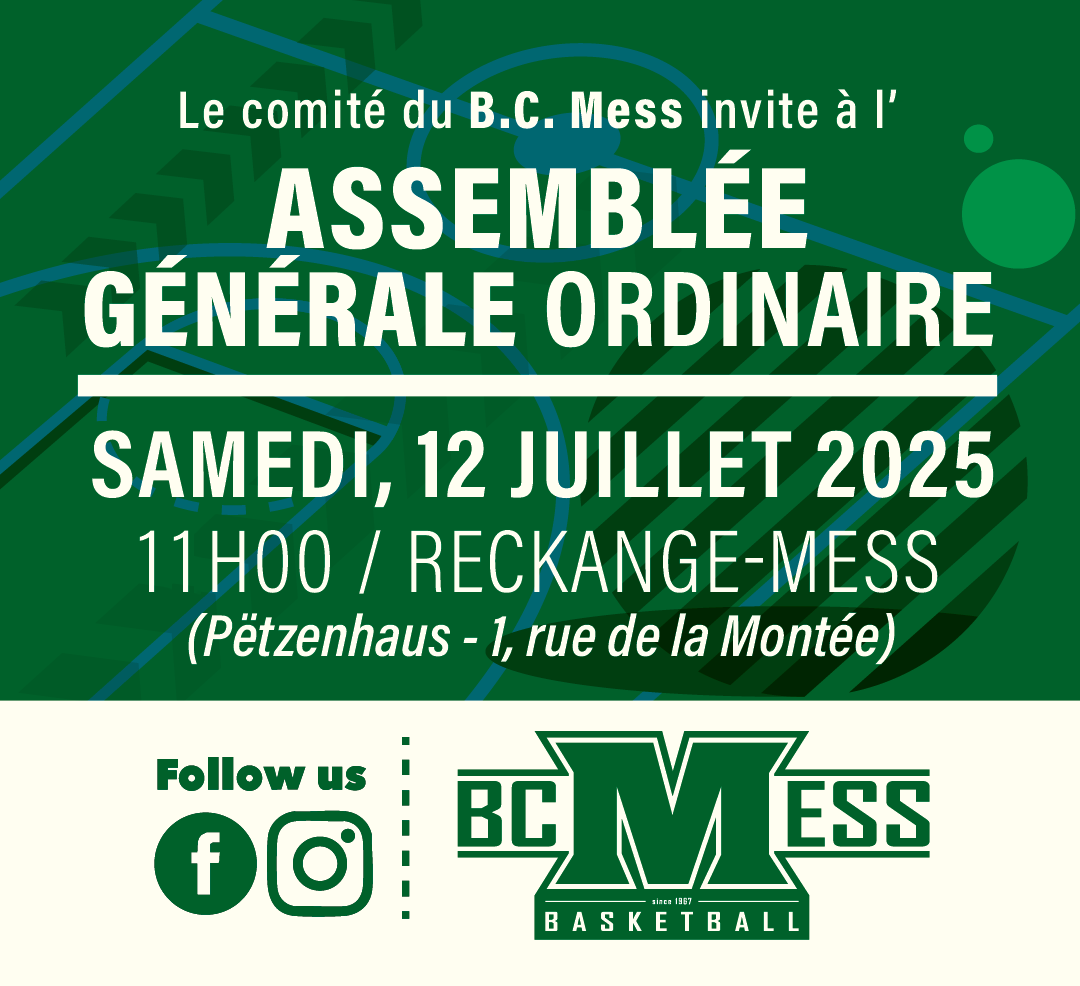 Invitation à l'Assemblée générale ordinaire (Samedi 12 juillet à 11h00)
