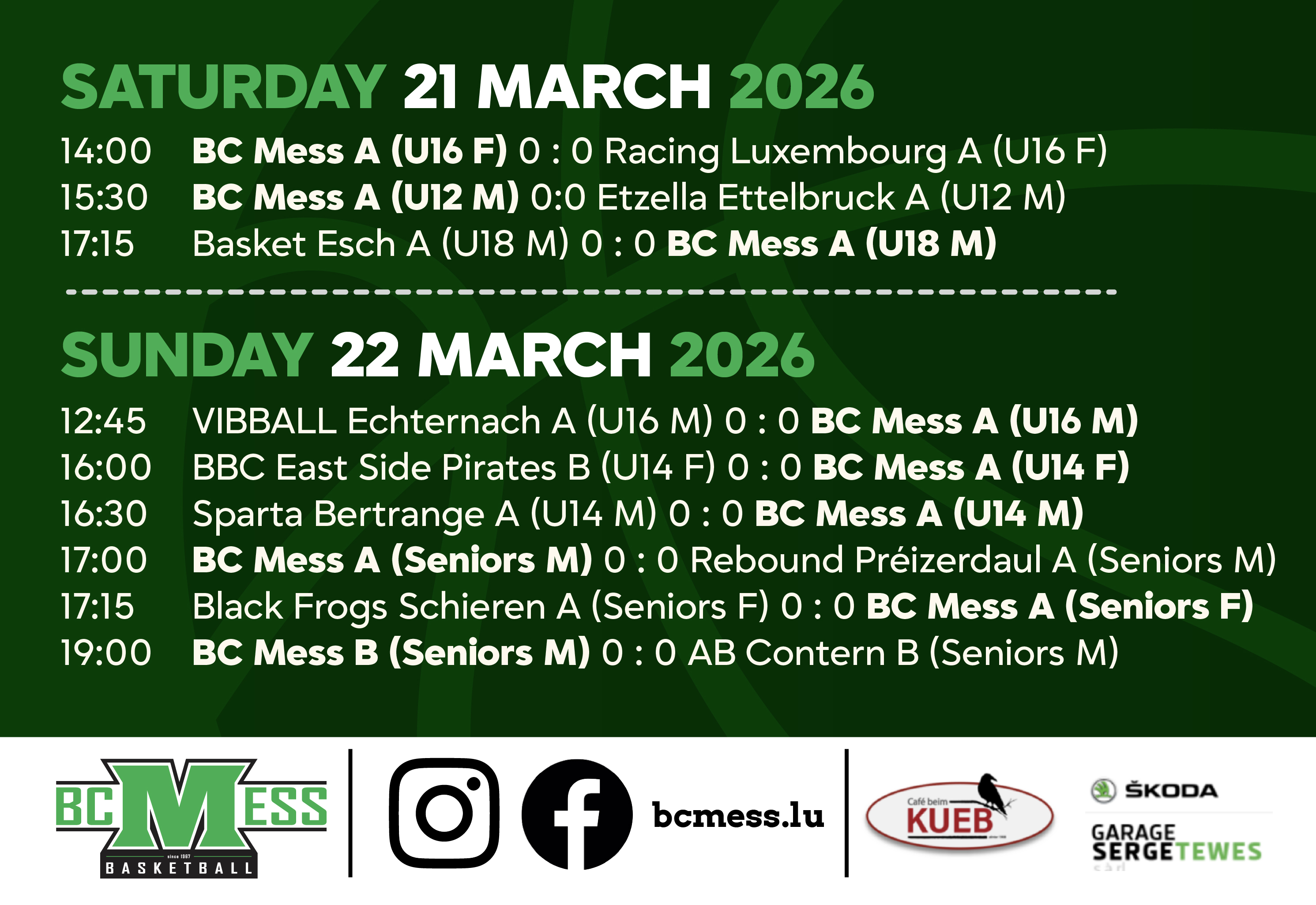 Final Games Before the Easter Break
