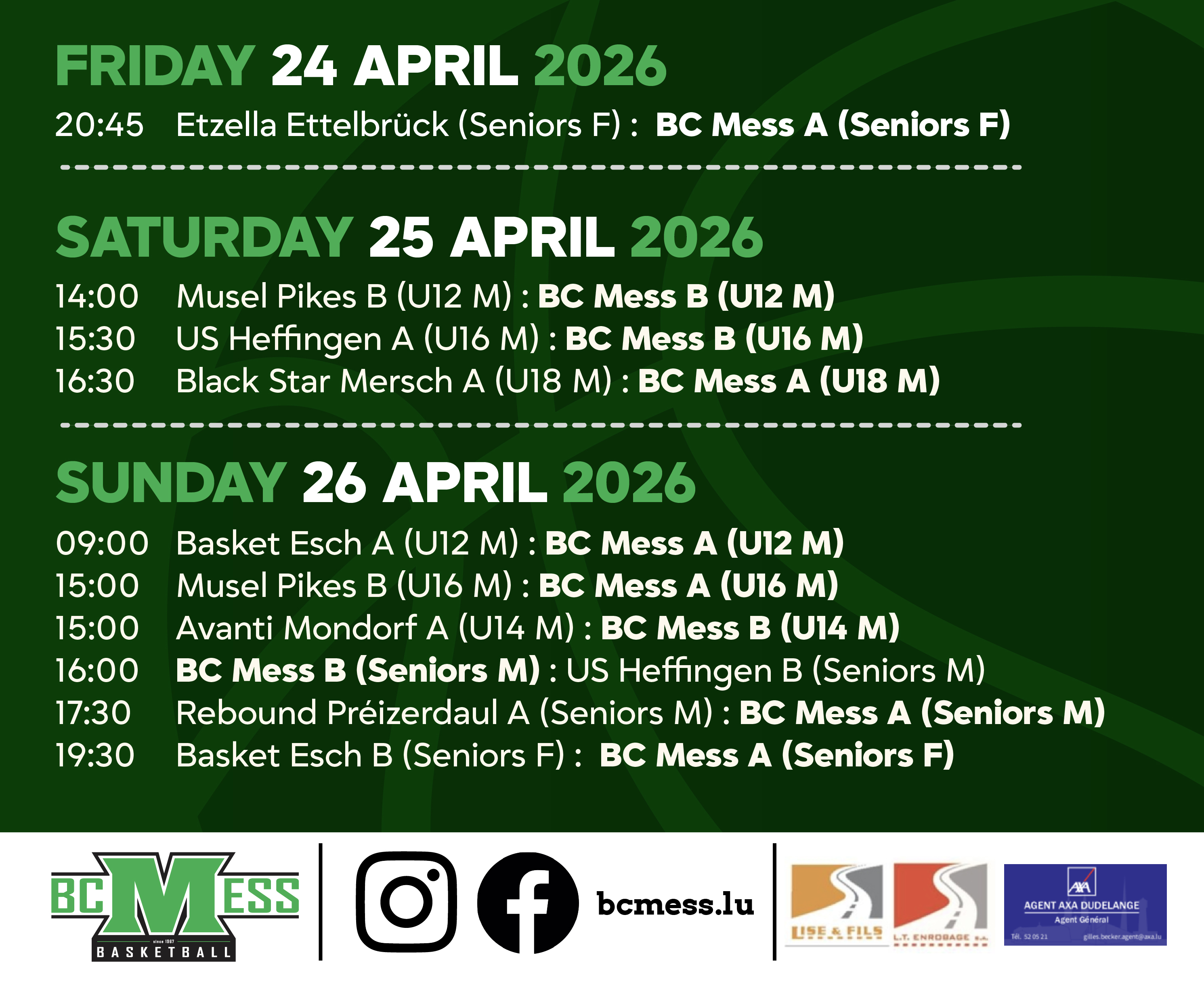 WEEKEND GAME TIME (24-25-26 April)