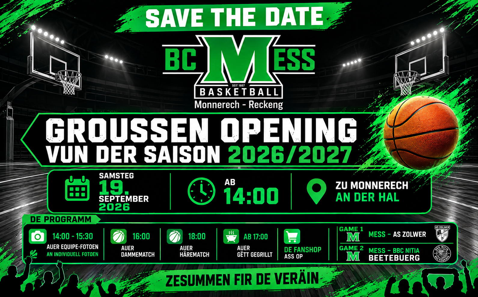 19. SEPTEMBER 2026 - SEASON OPENING 