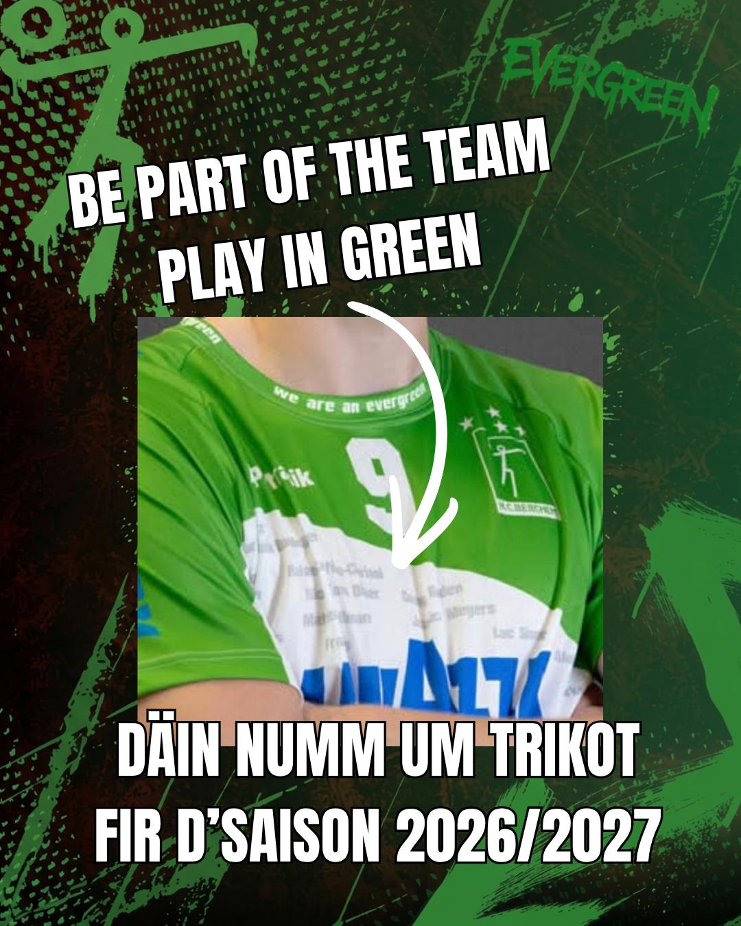 Däin Numm um Trikot fir d'Saison 2026/2027