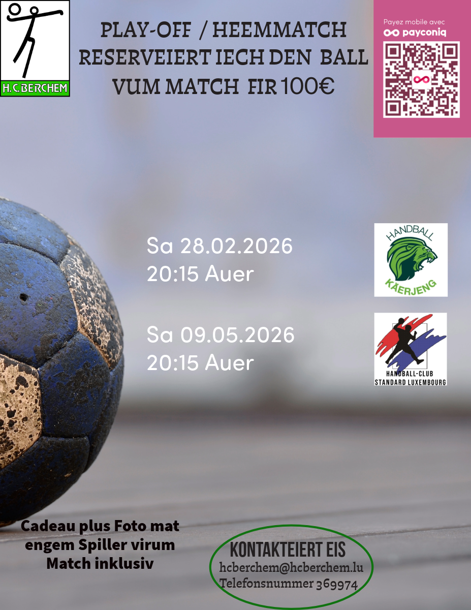 Mir sichen nach Sponsoren fir déi 2 lescht Matchbäll fir des Saison 
