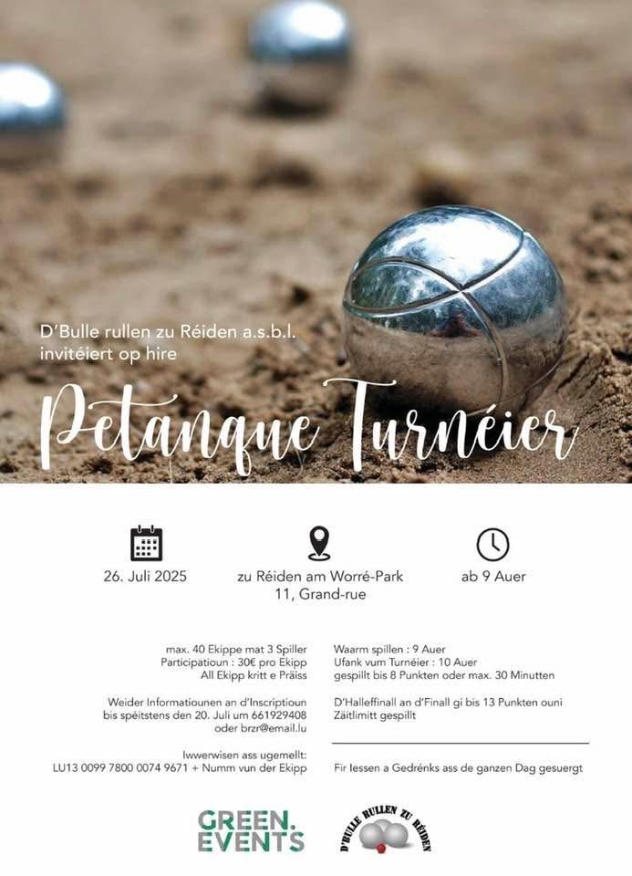 Petanque Turnéier zu Réiden
