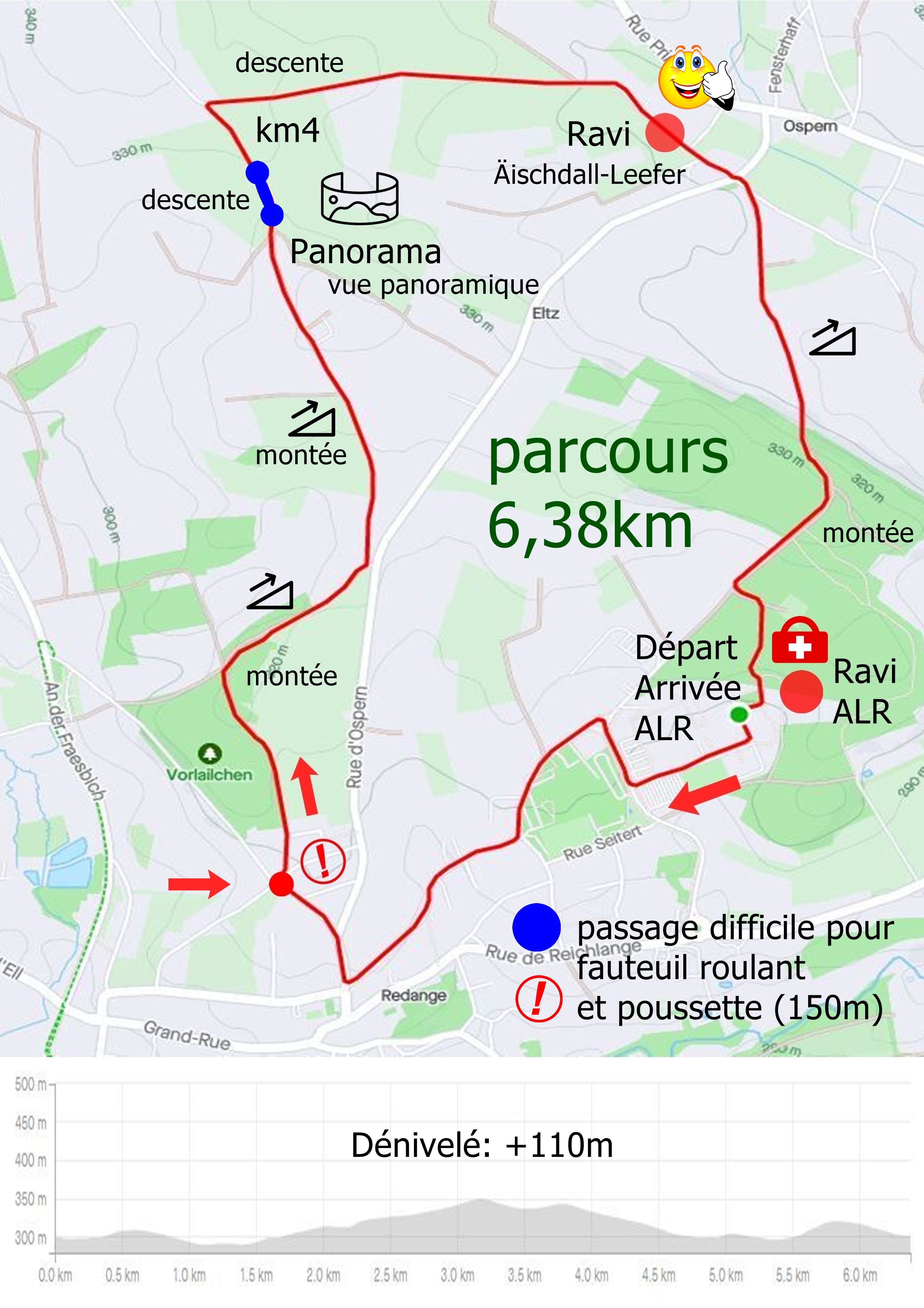 Informatiounen Parcours: 6km