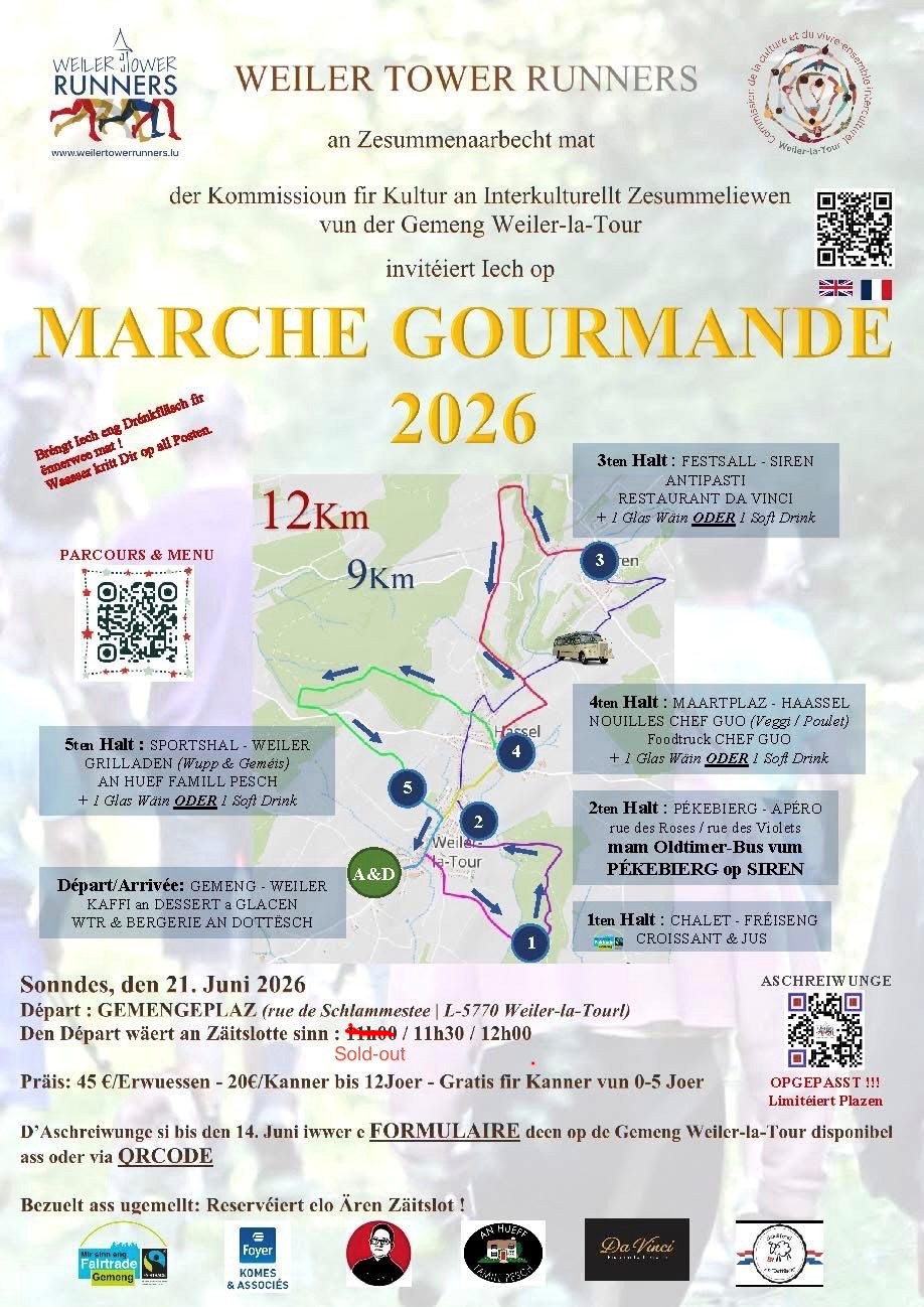 3. Editioun vun der Marche Gourmande zu Weiler-la-Tour