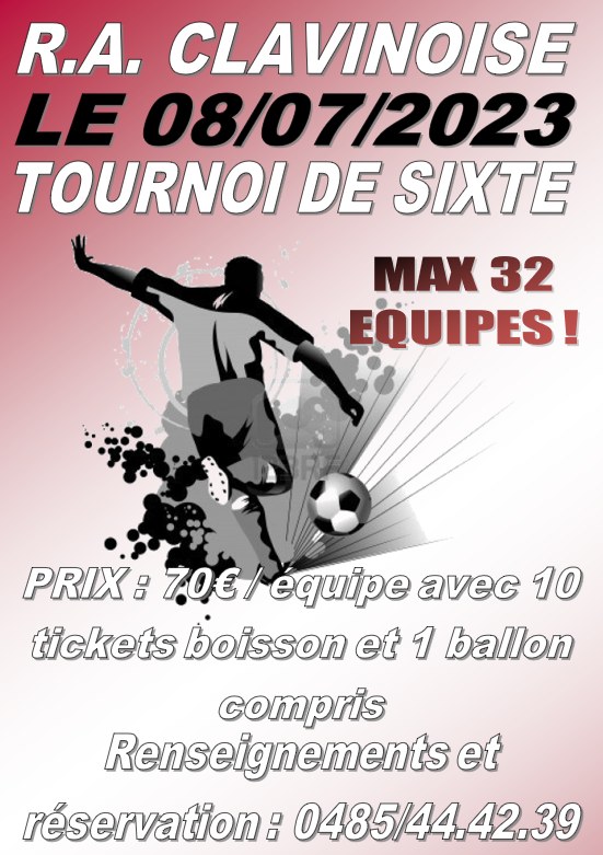 Tournoi Sixte RA Clavinoise (COMPLET)
