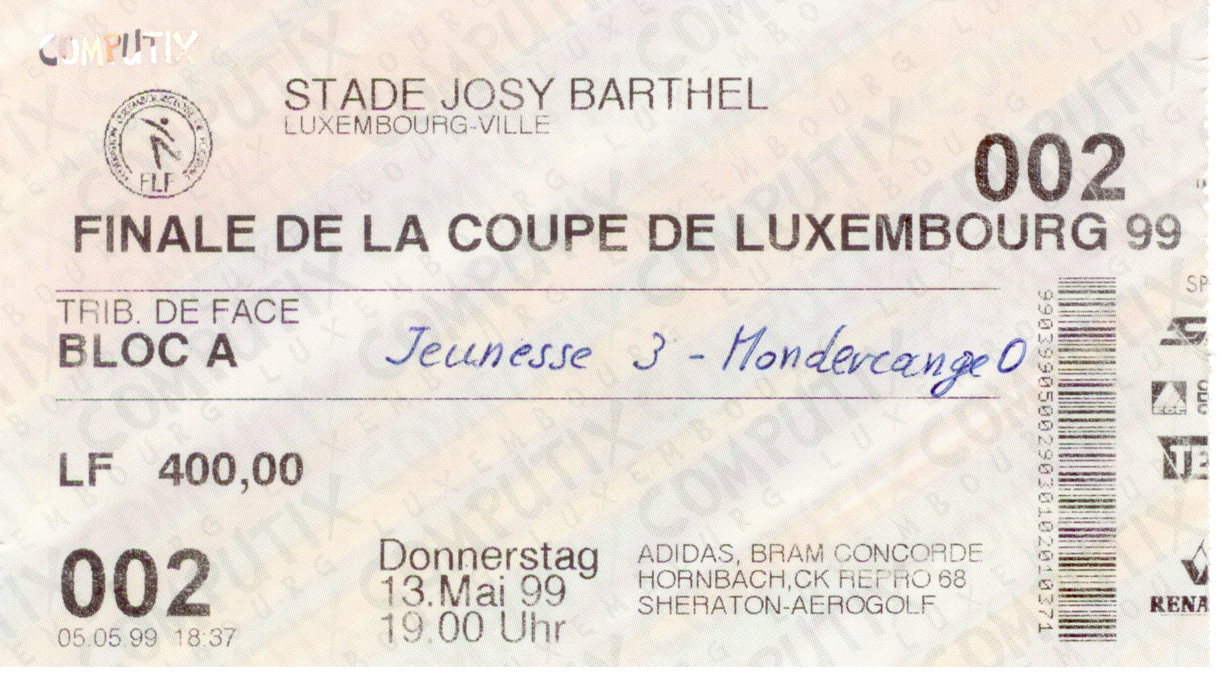 Finale de la Coupe de Luxembourg 1999