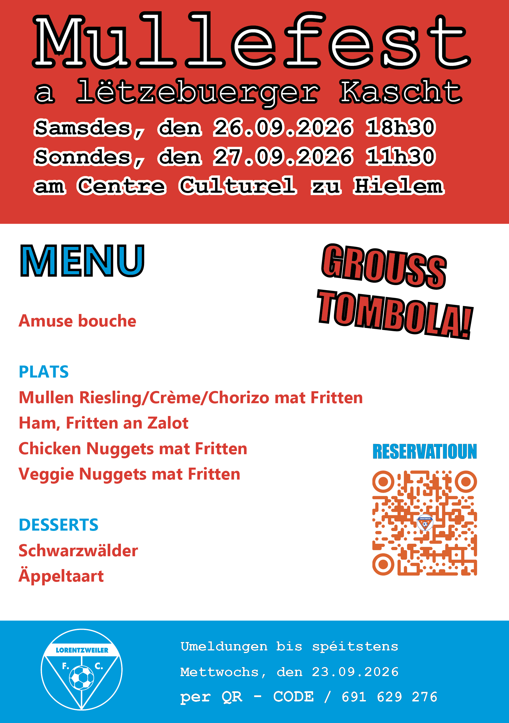 26./27.09.2026 - Mullefest FC Lorentzweiler